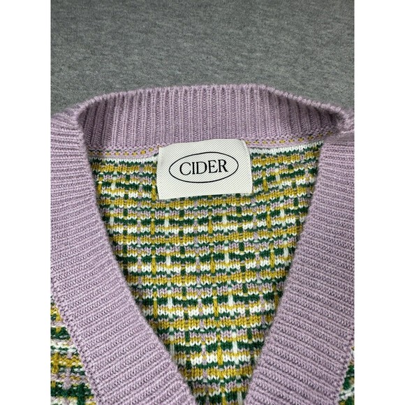 CIDER LAVENDAR GREEN Summer Of ‘89 Button Up Cardigan One Size Preppy - Picture 4 of 6